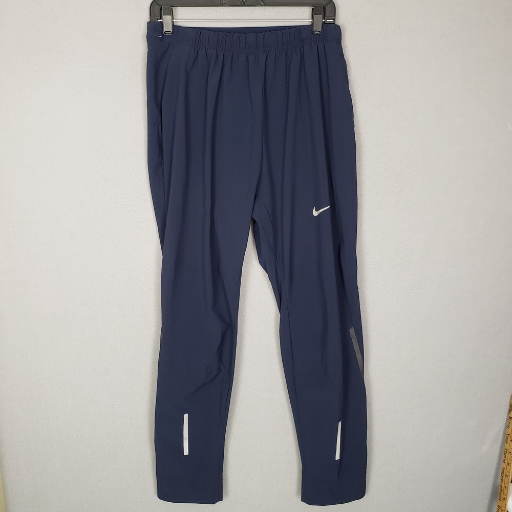 Nike Athletic Ankle Pants Navy Blue Running Training Performance Women's Size L